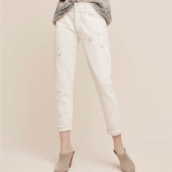 Citizens Of Humanity Cream Ankle Jeans - Picture 1 of 13